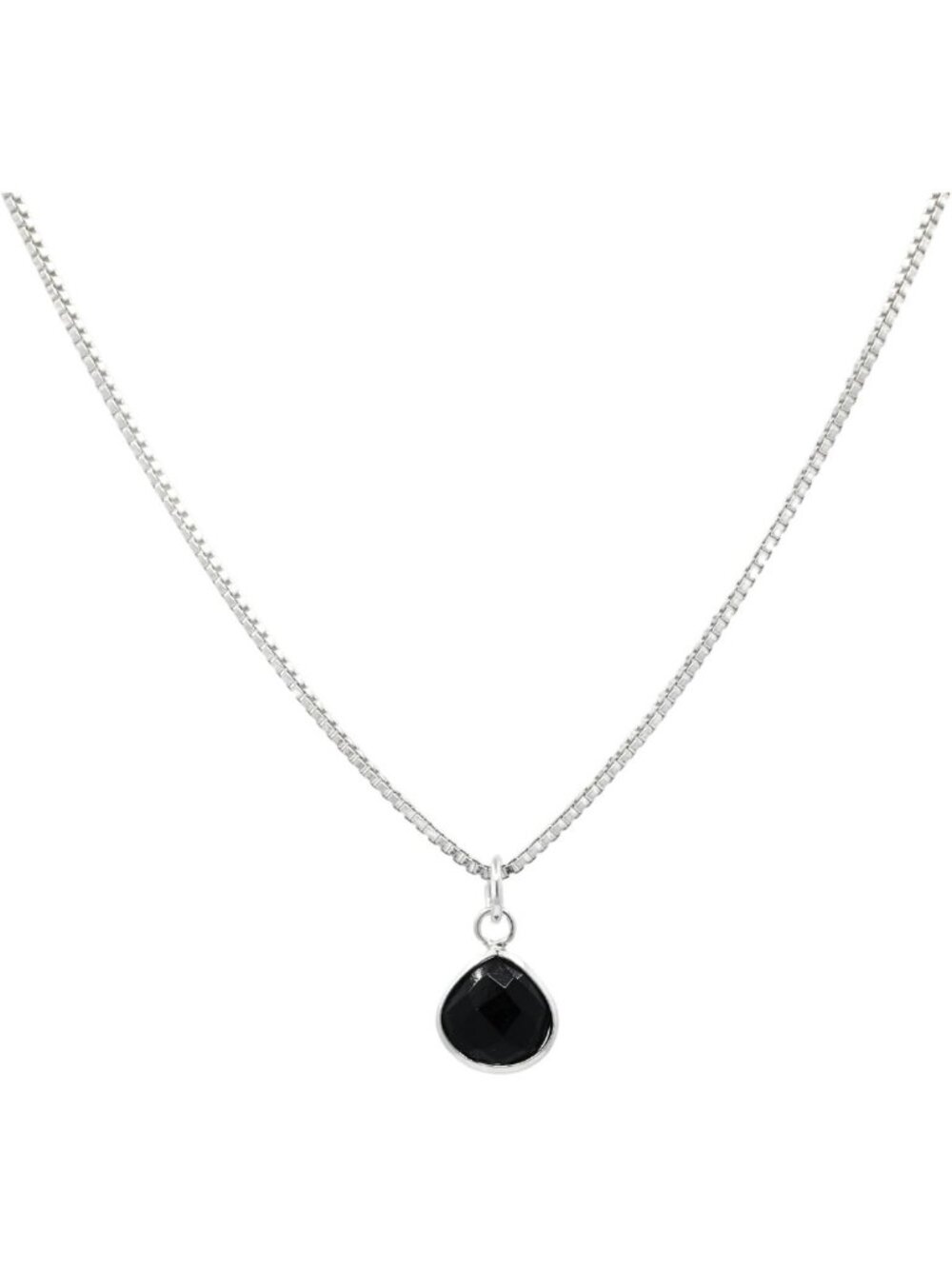 Natural Gemstone Pendant Necklace in 925 Sterling Silver | 18" Box Chain for